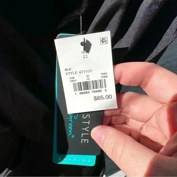 AQUA Green Black one piece Swimsuit coastal summer adjustable straps plus size - Picture 3 of 13